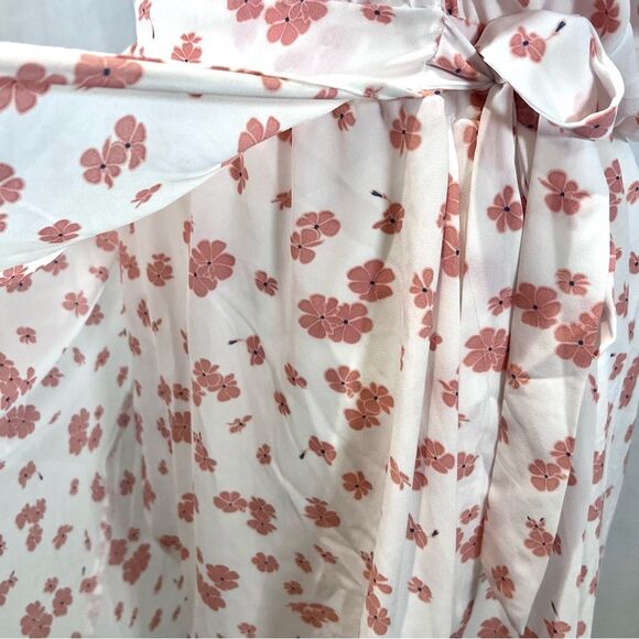 Jessica Simpson white and blush floral off shoulder faux wrap dress size large - Picture 5 of 7